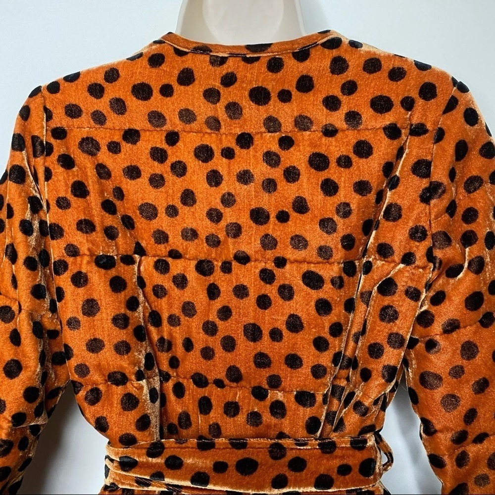 Madewell Velvet Quilted Wrap Jacket in Leopard Dot Collarless size XS - Picture 8 of 14
